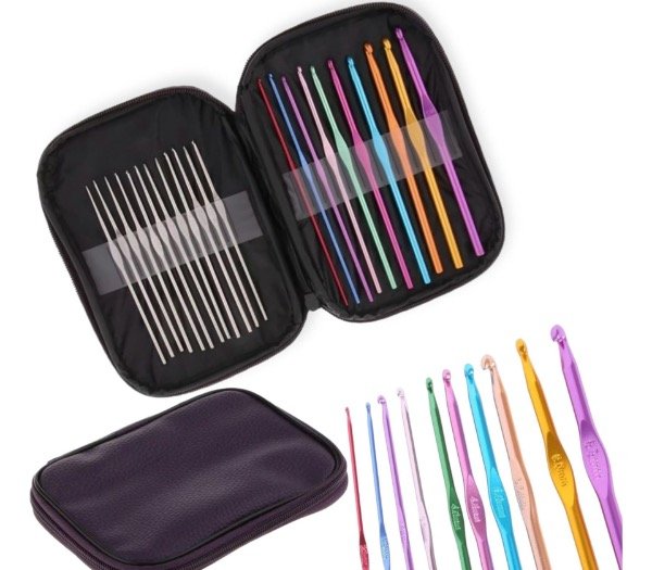 Producto - Set Agujas Crochet por 22 unidades en Estuche Violeta