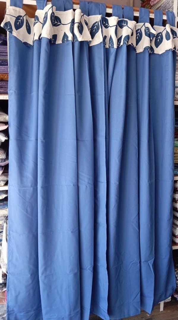 Producto - LINEA BLANCO Cortina tropical liso con faldón estampado