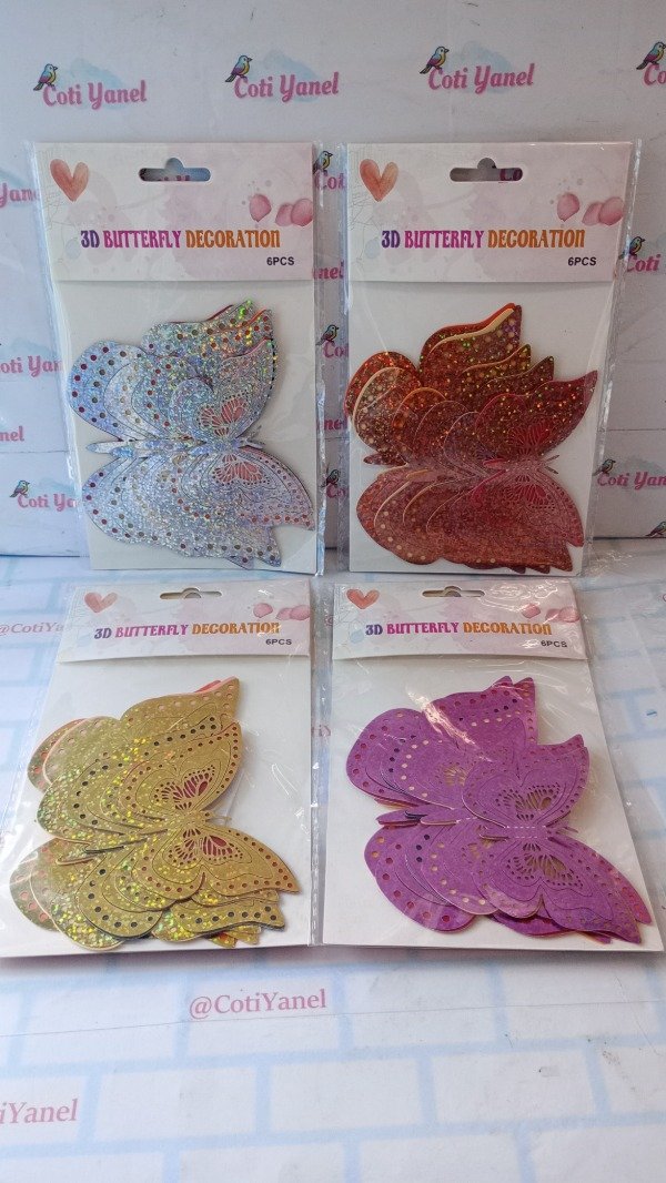 Producto - Mariposas holograficas x6 unidades - 0