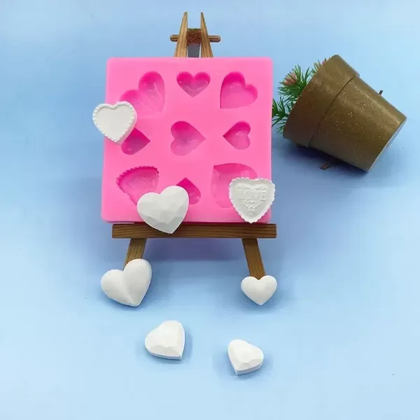 Producto - Molde silicona x9 corazones diferentes - 0