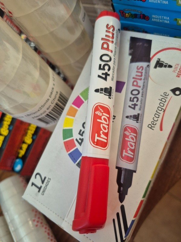 Producto - Marcador Trabi p/pizarra 450 recargable ROJO