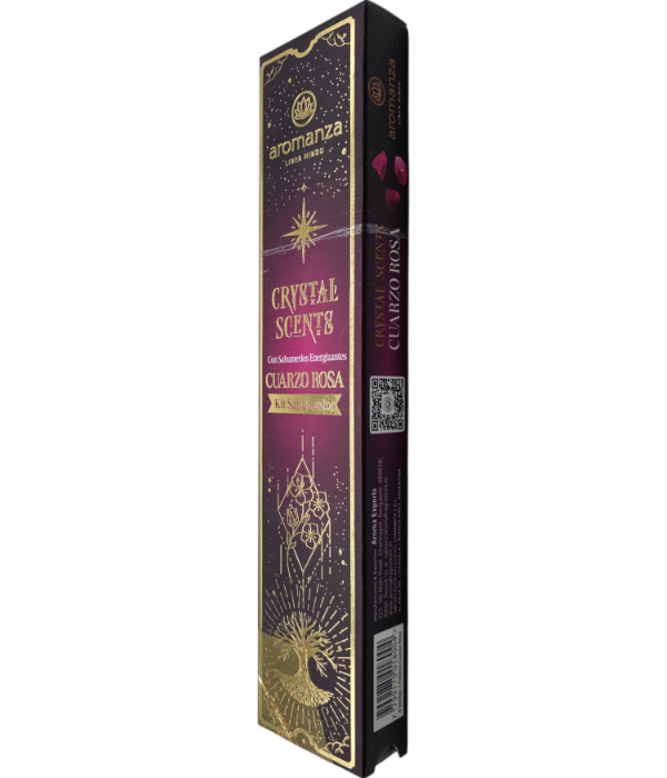 Producto - Sahumerios Crystal Aromanza - 8 Varillas - Cuarzo Rosa