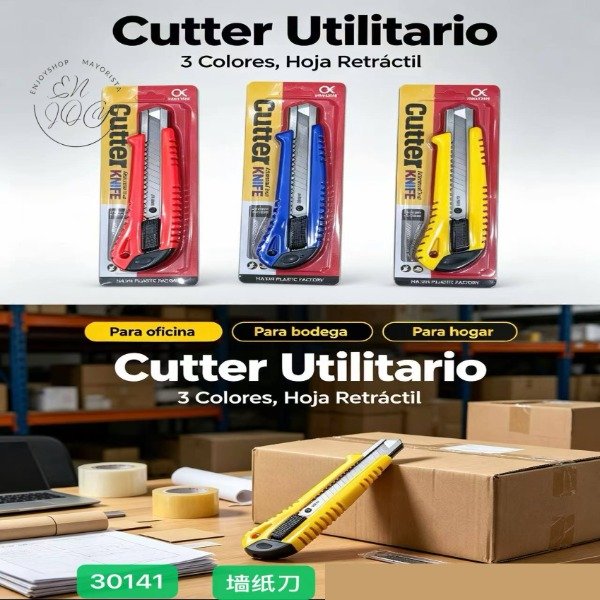 Producto - CUTTER PROFESIONAL MANGO DE GOMA 30141