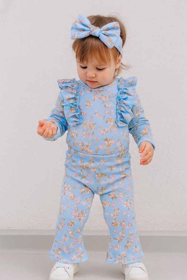 Producto - CONJUNTO ROMANTIC CELESTE (VINCHA + BODY + PANTALÓN OXFORD)