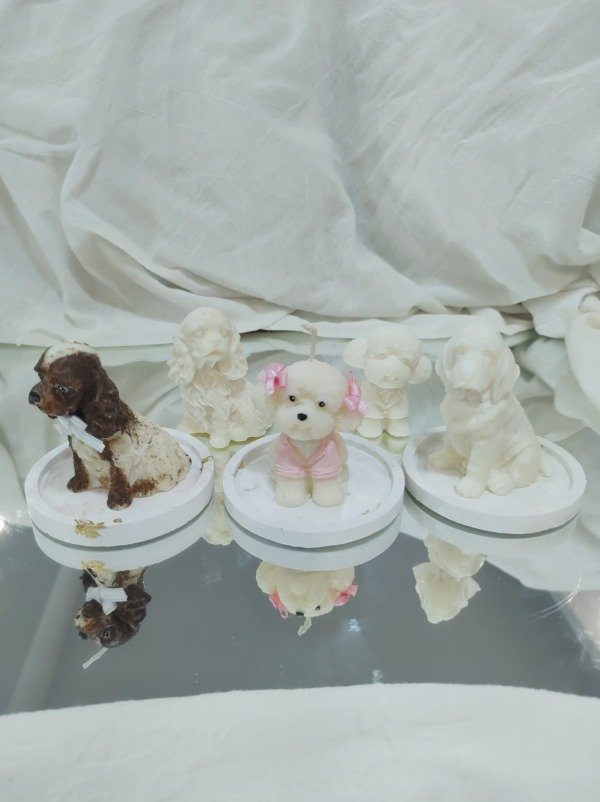 Producto - Vela perritos medianos con posavelas personalizados