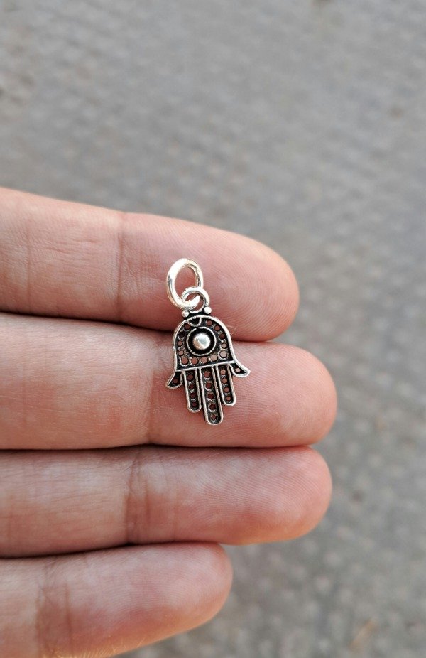 Producto - Dije de Plata Mano Hamsa 18mm x 10mm (unidad)
