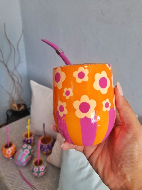 Producto - Mate Cali naranja Pera grande POR PEDIDO