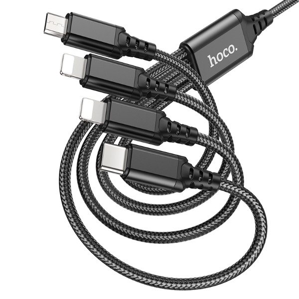 Producto - HOCO - X76 4-in-1 Super cable(iP+iP+Type-C+Micro) - 1