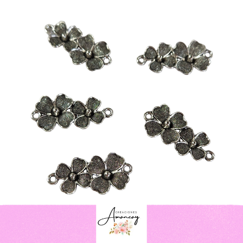 Producto - DIJES FLOR DOBLE X 5 UNIDADES