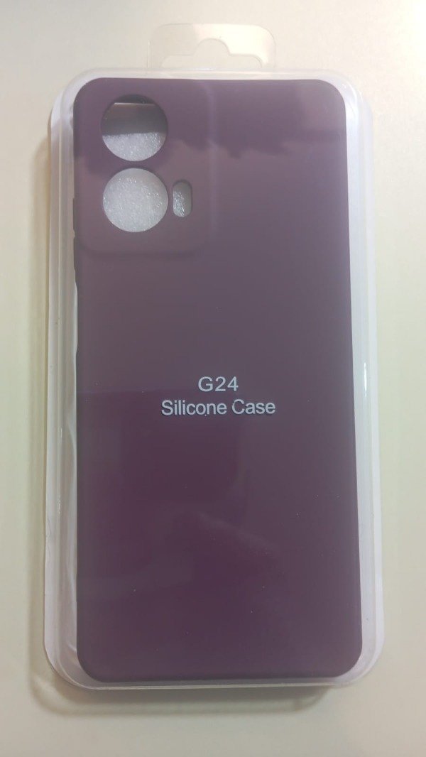 Producto - Funda Silicone Case Violeta Oscuro/Bordo para Moto G24 - G24 Power