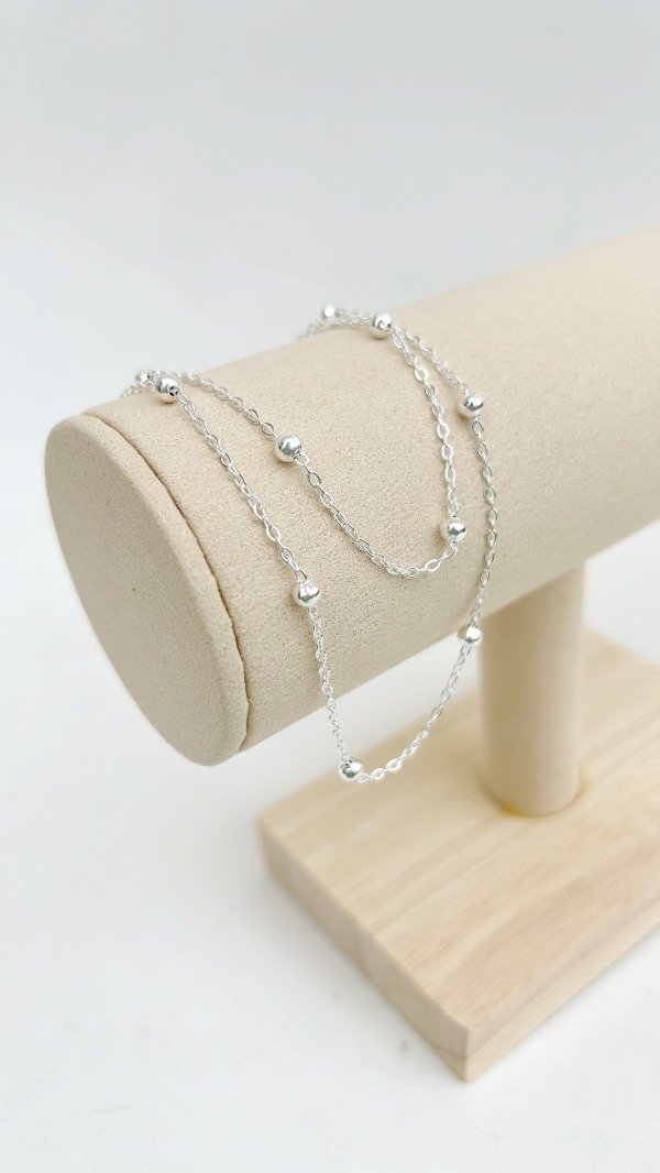 Producto - Cadena con bolitas acero blanco