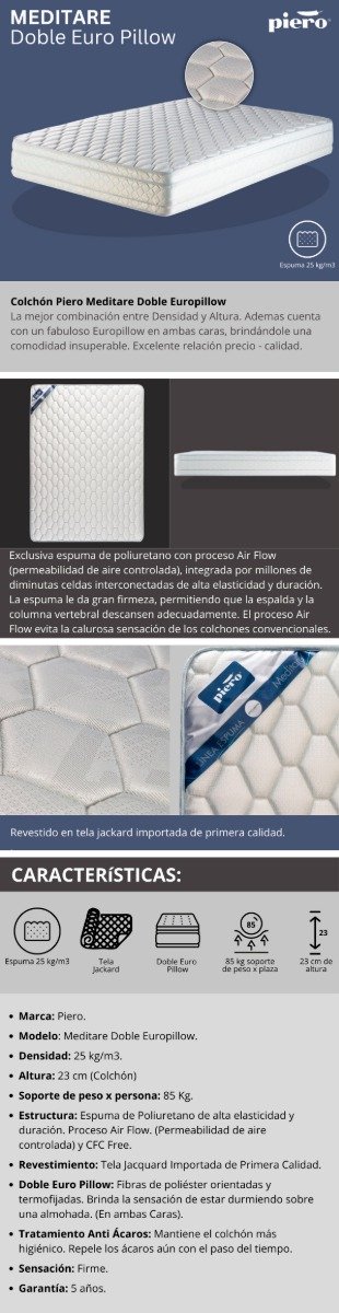 Producto - Colchón Piero Meditare Europillow 190x140 - 6