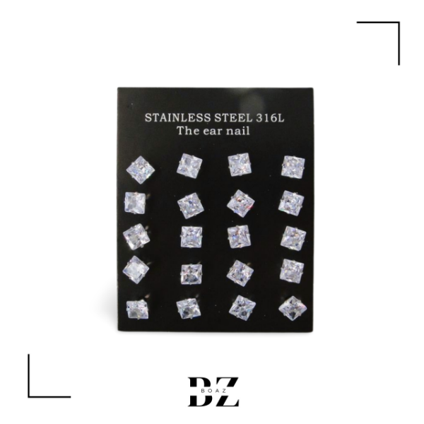 Producto - AROS DE ACERO CON PIEDRA STRASS MED X 12 PARES 1309-2