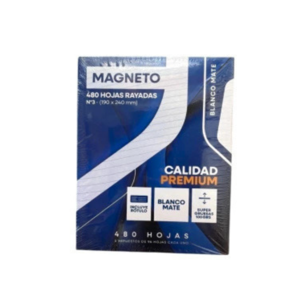 Producto - Repuesto de Carpeta N3 Magneto 480 hojas