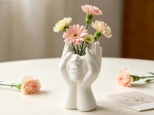 Producto - Molde maceta rostro de mujer con manos en la cara