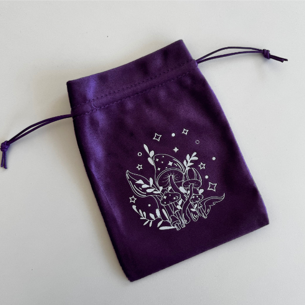 Producto - BOLSA TERCIOPELO VIOLETA HONGUITOS