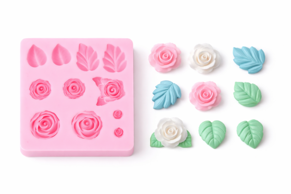 Producto - Molde flores rosas hoja Q122 7cm
