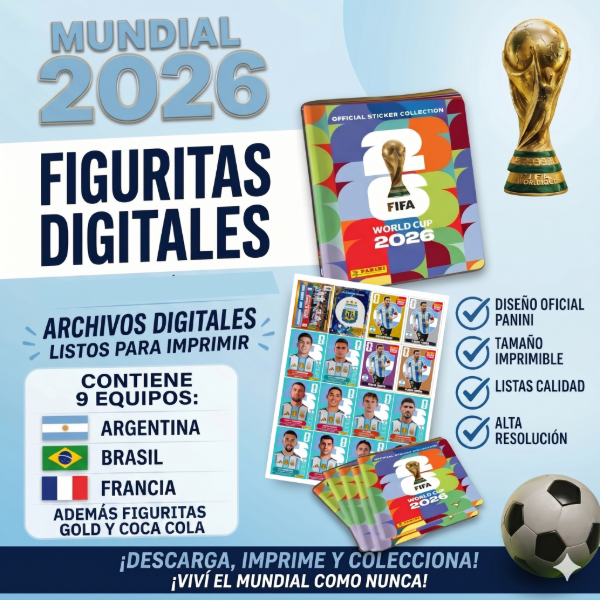 Producto - Album + Figuritas Mundial 2026 Para Imprimir Kit Imprimible