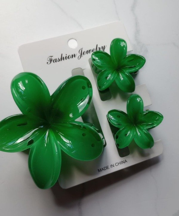 Producto - Set x3 Broches de Flor - Verde