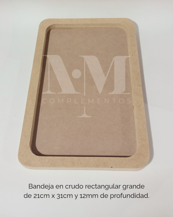 Producto - Bandeja rectangular en crudo 21x31 Grande
