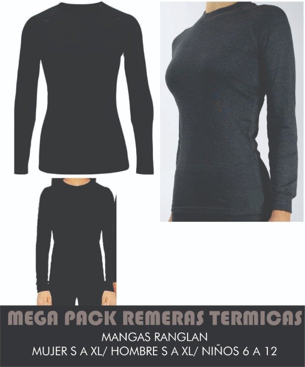 Producto - MEGA PACK REMERAS TERMICAS PARA LA FAMILIA