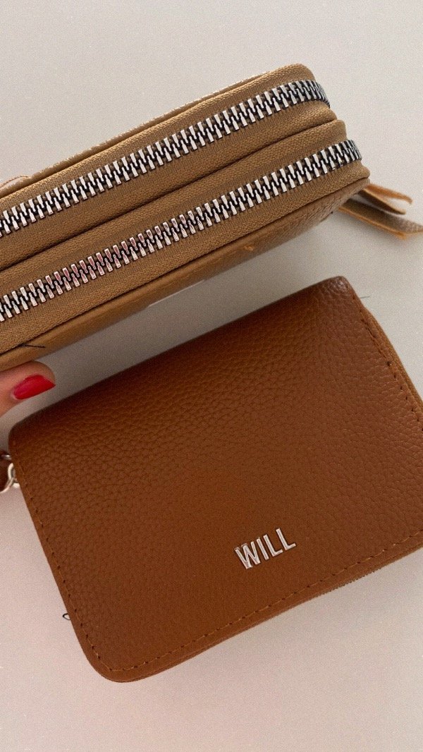 Producto - Billetera mediana doble Will. Marrón oscuro