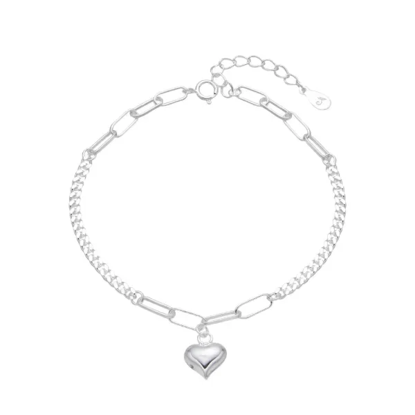 Producto - Pulsera groumet con eslabones corazón 17+3cm