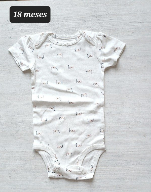Producto - Body manga corta carters talle 18 meses blanco kind