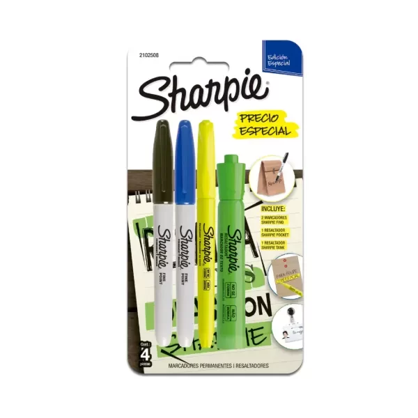 Producto - Kit x2 Marcadores Finos + 2 Resaltadores - Sharpie
