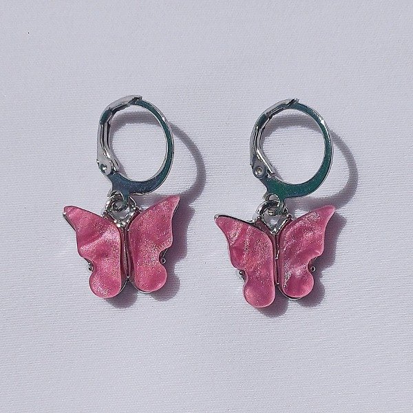 Producto - argollitas mariposa rosa oscuro
