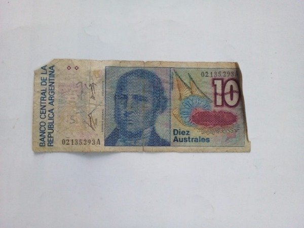 Producto - Billete 10 australes Serie A - Usado