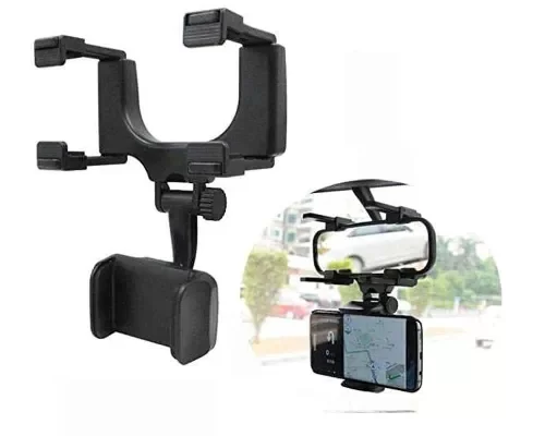 Producto - Soporte Celular Espejo Retrovisor Auto Giro 360 Grados Negro