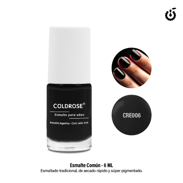 Producto - Esmalte Tradicional Cremoso 6ml Coldrose (NEGRO) - Cherimoya