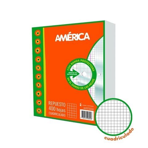 Producto - REPUESTO CARTA CUADRICULADO 400H C/BANDA AMERICA