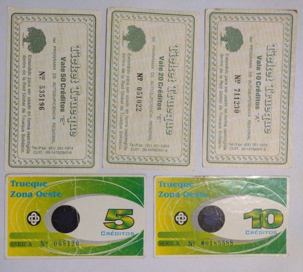 Producto - Lote de 5 bonos del club del trueque. Crisis del 2001 - 0