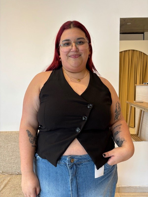 Producto - Chaleco POLKA negro