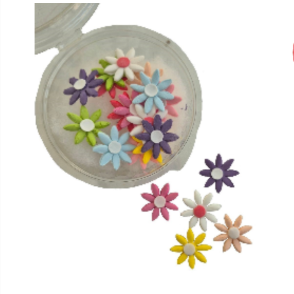 Producto - Flor margarita pastillaje x10 un grande multicolor