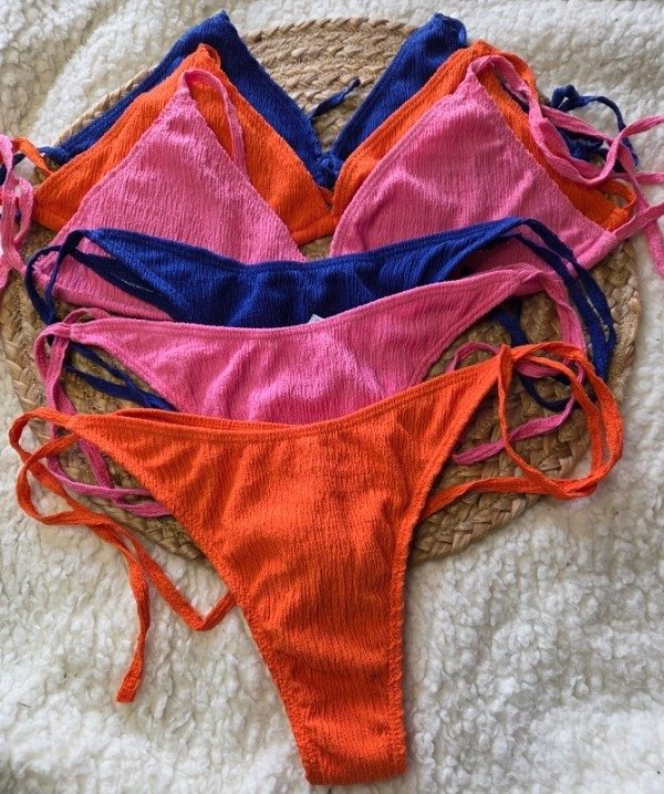 Producto - Pack x 6 Bikini básica de bambula Naranja / Azul / Fucsia