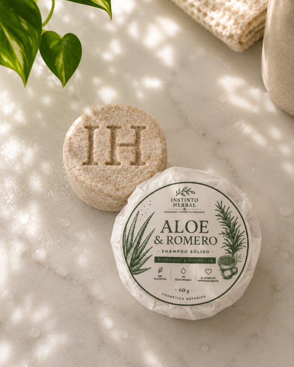 Producto - Shampoo sólido con Aloe Vera. Cabellos débiles y quebradizos.