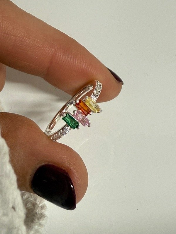 Producto - NB708 Anillo piedras cubik multicolor y micropave