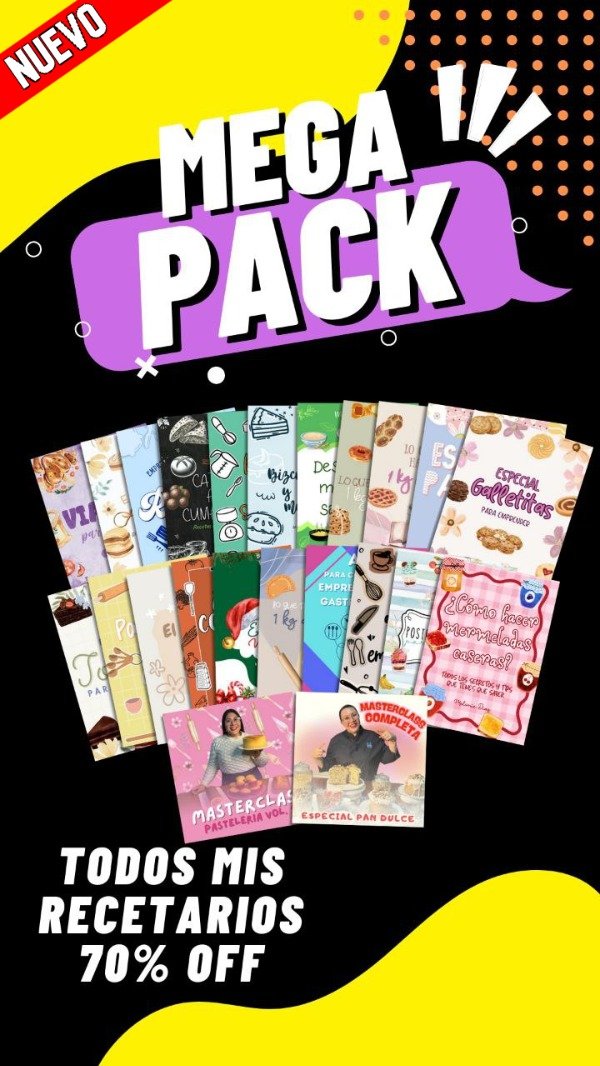 Producto - MEGA PACK: TODOS MIS RECETARIOS Y MASTERCLASS A UN SÚPER PRECIO!