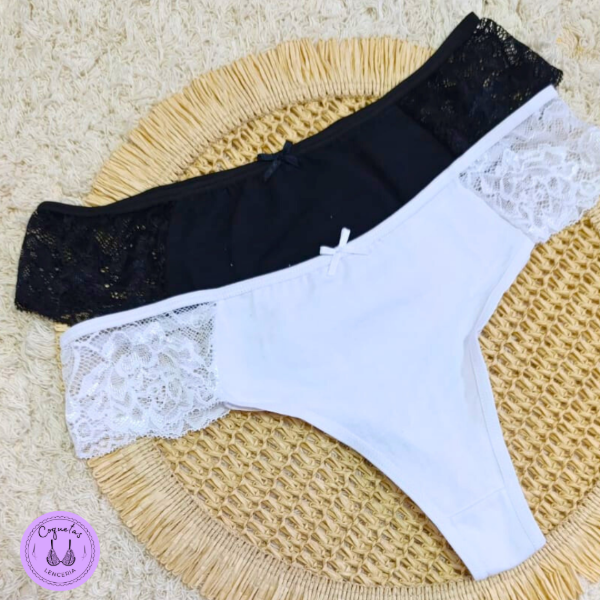 Producto - COLALESS DE ALGODÓN CON DETALLE DE PUNTILLA pack x 2 - 77