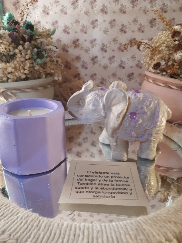 Producto - Elefante labrado mas velita