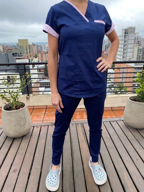 Producto - ROCÍO SPANDEX LIVIANO (Azul detalle Rosa)