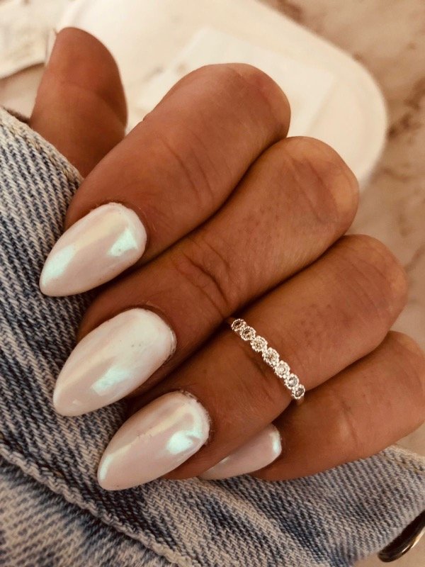 Producto - Anillo midi sinfín redondos Acero Blanco
