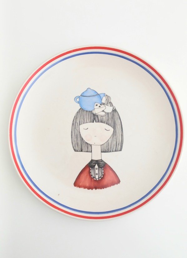 Producto - Plato tetera azul