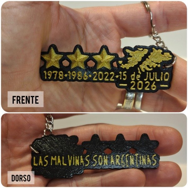 Producto - LLAVERO MODELO ORO - ESTRELLAS 78 86 2022 MUNDIAL MALVINAS 15 DE JULIO - 0