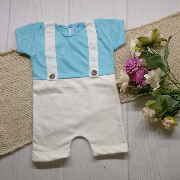 Producto - Romper Celeste/nat 2-3m