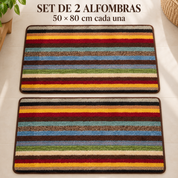 Producto - SET DE 2 ALFOMBRAS PIE DE CAMA GRUESAS 50X80CM ART DECO - 6