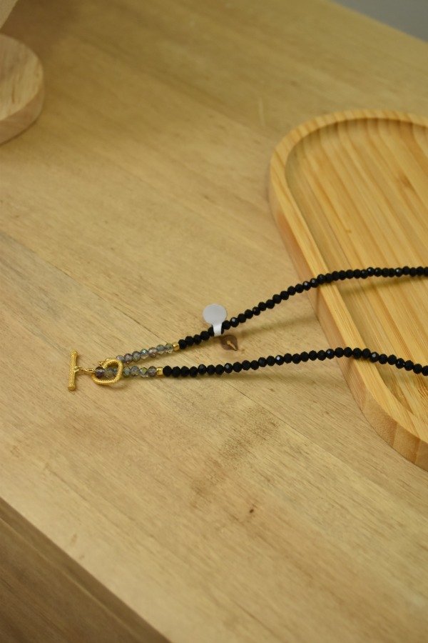 Producto - Collar cristal de roca y oro laminado II